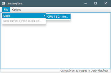 GUI showing file menu